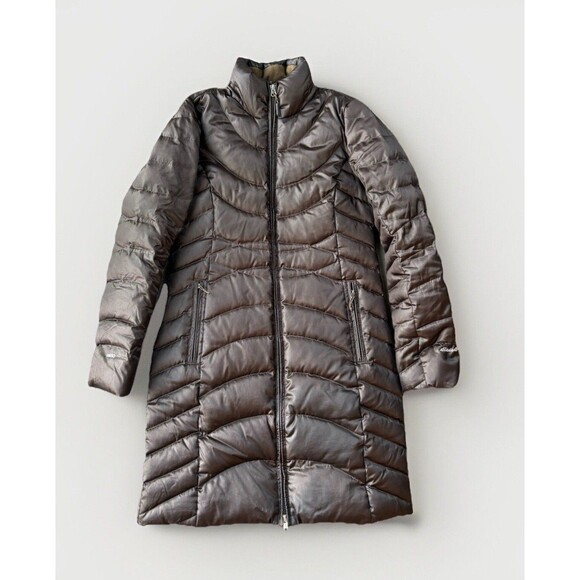 Eddie Bauer Womens Brown 650 Down Coat Size XS Full Zip Mid Length - Picture 1 of 8